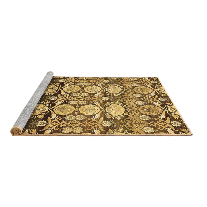 Sideview of Machine Washable Abstract Brown Modern Rug, wshabs516brn