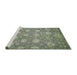 Sideview of Machine Washable Abstract Army Green Rug, wshabs517