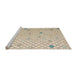 Sideview of Machine Washable Abstract Camel Brown Rug, wshabs5170