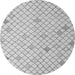 Round Machine Washable Solid Gray Modern Rug, wshabs5170gry