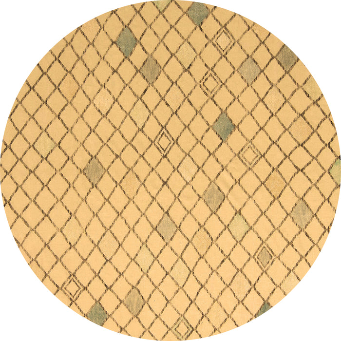 Round Solid Brown Modern Rug, abs5170brn