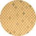 Round Solid Brown Modern Rug, abs5170brn