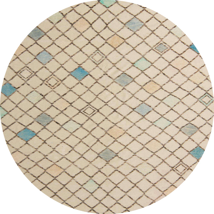 Round Abstract Camel Brown Solid Rug, abs5170