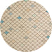 Round Abstract Camel Brown Solid Rug, abs5170