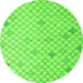 Round Solid Green Modern Rug, abs5170grn