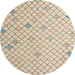 Round Machine Washable Abstract Camel Brown Rug, wshabs5170