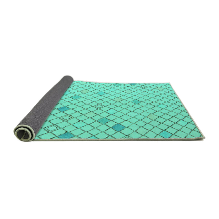 Sideview of Solid Turquoise Modern Rug, abs5170turq