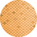 Round Solid Orange Modern Rug, abs5170org