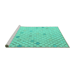 Sideview of Machine Washable Solid Turquoise Modern Area Rugs, wshabs5170turq
