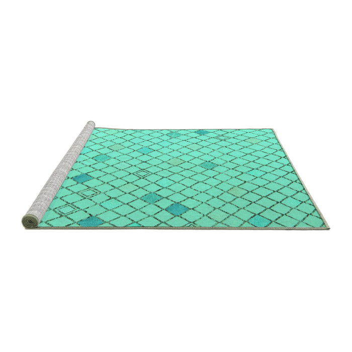 Sideview of Machine Washable Solid Turquoise Modern Area Rugs, wshabs5170turq