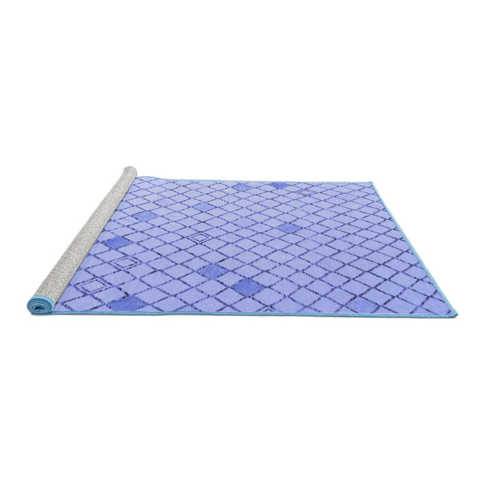 Sideview of Machine Washable Solid Blue Modern Rug, wshabs5170blu