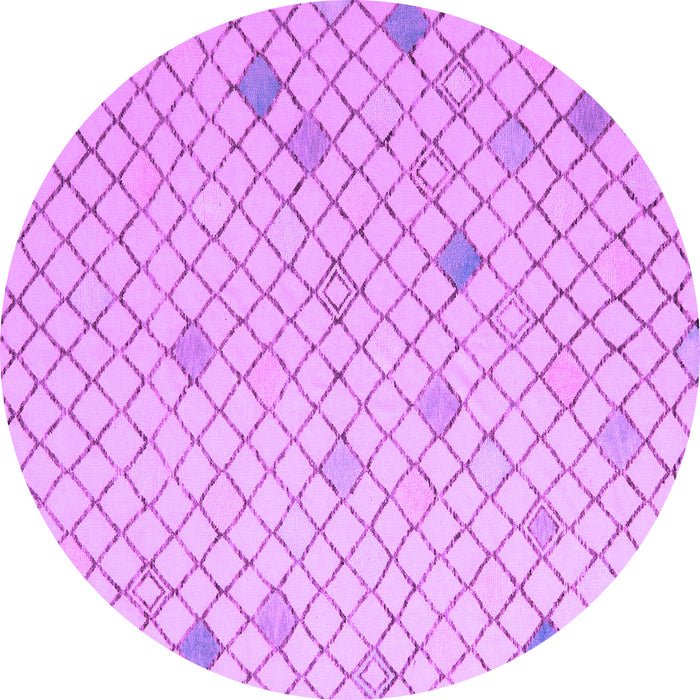 Round Solid Purple Modern Rug, abs5170pur