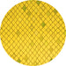 Round Solid Yellow Modern Rug, abs5170yw