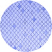 Round Solid Blue Modern Rug, abs5170blu