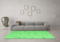 Machine Washable Solid Emerald Green Modern Rug, wshabs5170emgrn