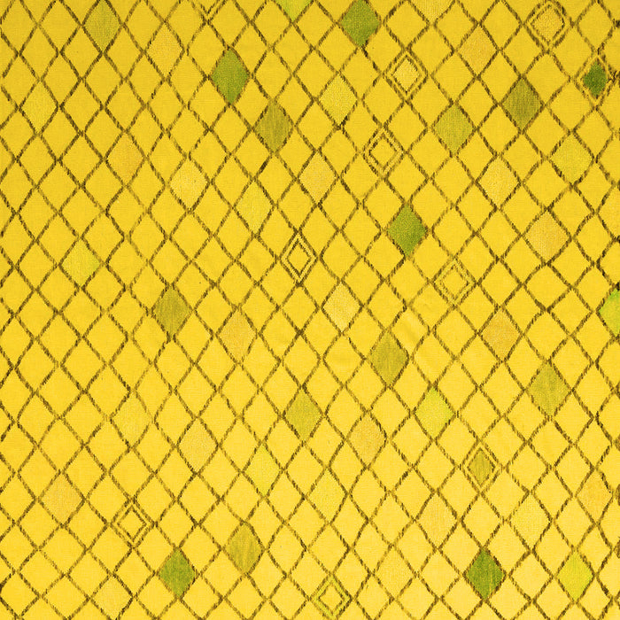 Square Machine Washable Solid Yellow Modern Rug, wshabs5170yw