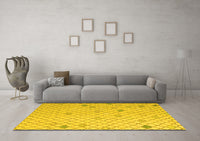 Machine Washable Solid Yellow Modern Rug, wshabs5170yw