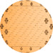 Round Solid Orange Modern Rug, abs5171org