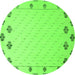 Round Machine Washable Solid Green Modern Area Rugs, wshabs5171grn