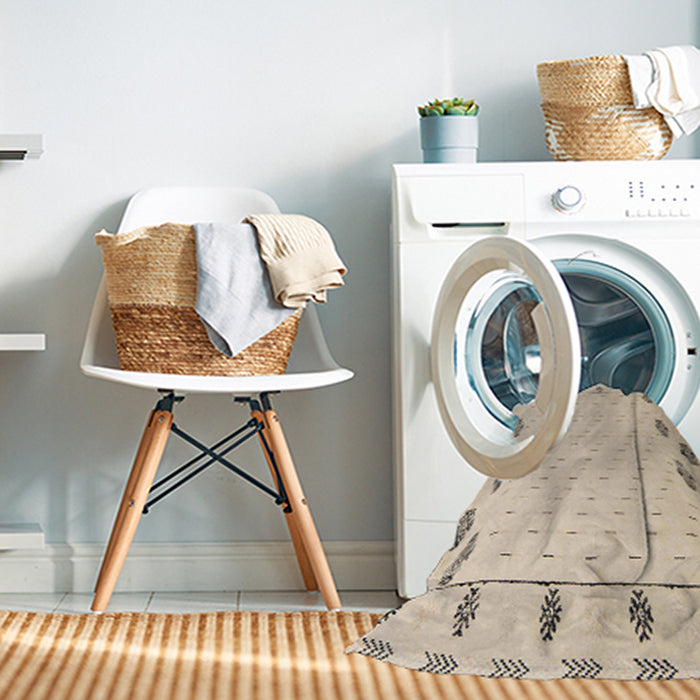 Machine Washable Abstract Deep Peach Orange Rug in a Washing Machine, wshabs5171