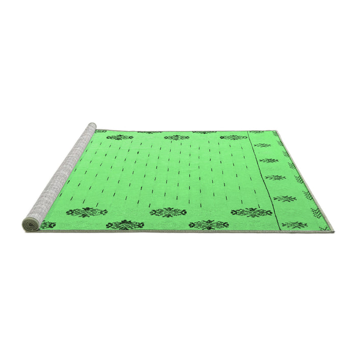 Sideview of Machine Washable Solid Emerald Green Modern Area Rugs, wshabs5171emgrn