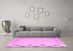 Machine Washable Solid Pink Modern Rug in a Living Room, wshabs5171pnk