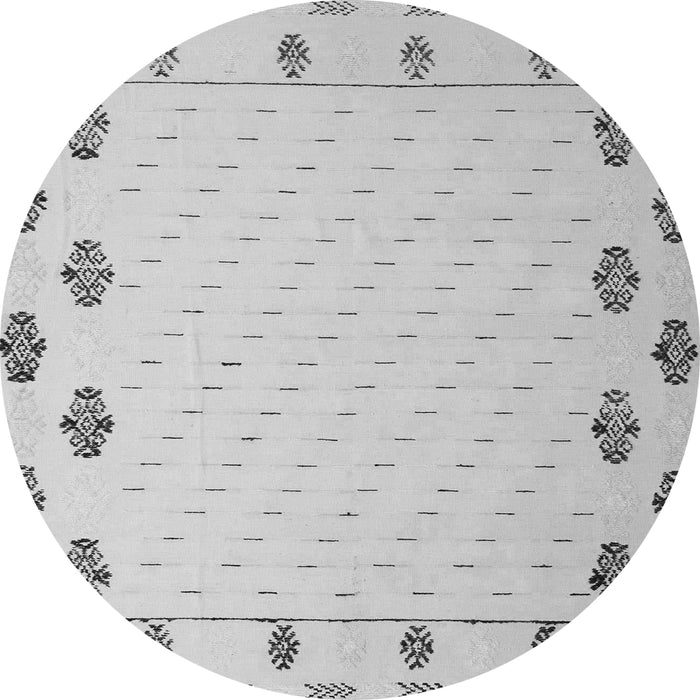 Round Solid Gray Modern Rug, abs5171gry