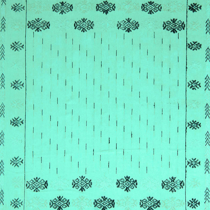 Square Solid Turquoise Modern Rug, abs5171turq