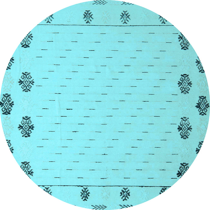 Round Solid Light Blue Modern Rug, abs5171lblu