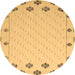 Round Solid Brown Modern Rug, abs5171brn