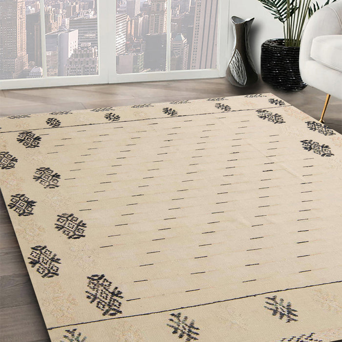 Machine Washable Abstract Deep Peach Orange Rug in a Family Room, wshabs5171