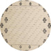 Round Abstract Deep Peach Orange Solid Rug, abs5171