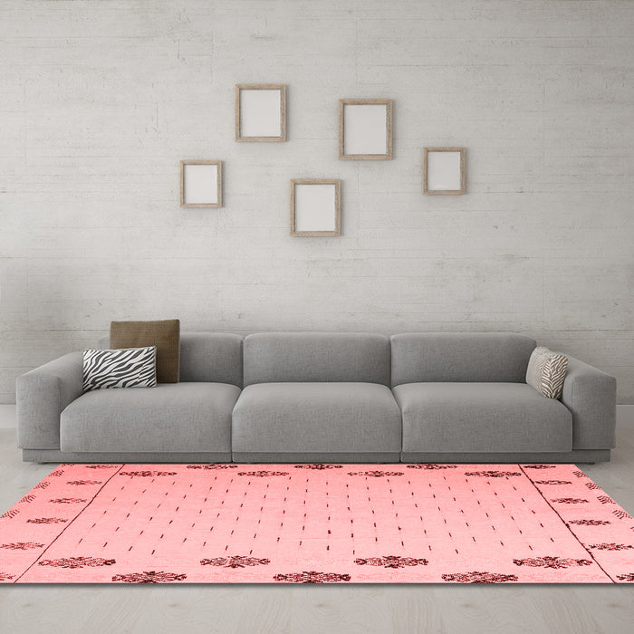 Modern Red Washable Rugs