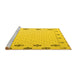 Sideview of Machine Washable Solid Yellow Modern Rug, wshabs5171yw