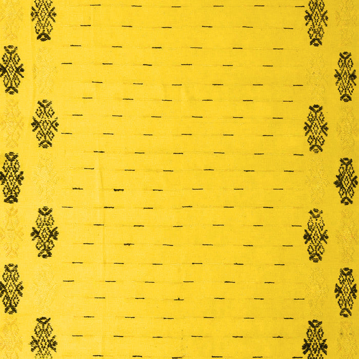 Machine Washable Solid Yellow Modern Rug, wshabs5171yw