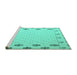 Sideview of Machine Washable Solid Turquoise Modern Area Rugs, wshabs5171turq