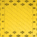 Square Machine Washable Solid Yellow Modern Rug, wshabs5171yw