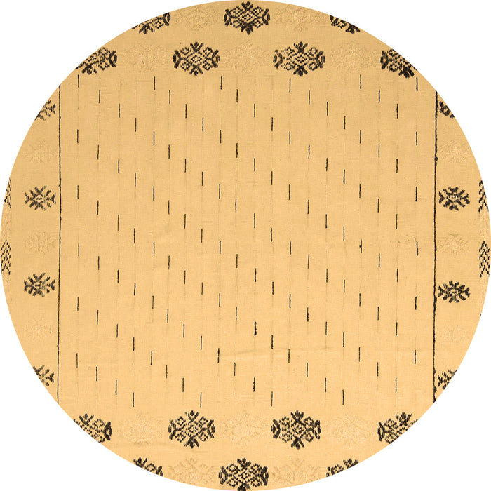 Round Machine Washable Solid Brown Modern Rug, wshabs5171brn