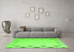 Machine Washable Solid Green Modern Area Rugs in a Living Room,, wshabs5171grn