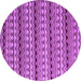 Round Machine Washable Abstract Purple Modern Area Rugs, wshabs5172pur