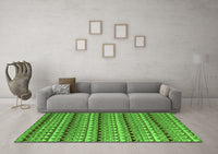 Machine Washable Abstract Green Modern Rug, wshabs5172grn