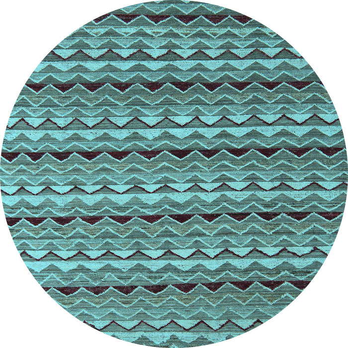 Round Abstract Light Blue Modern Rug, abs5172lblu