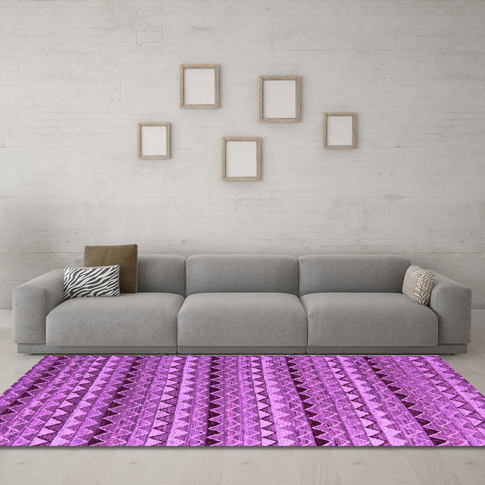 Machine Washable Abstract Purple Modern Area Rugs in a Living Room, wshabs5172pur