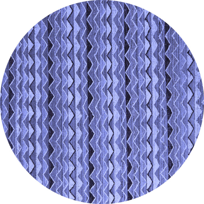 Round Abstract Blue Modern Rug, abs5172blu