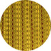 Round Abstract Yellow Modern Rug, abs5172yw