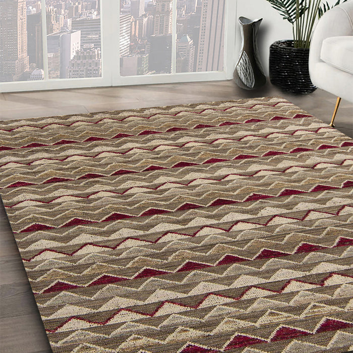 Machine Washable Abstract Camel Brown Rug in a Family Room, wshabs5172