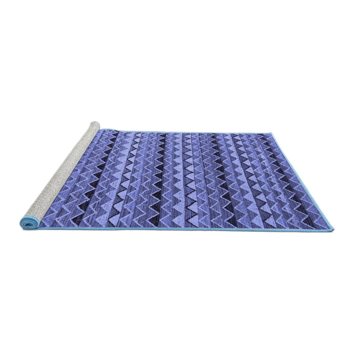 Sideview of Machine Washable Abstract Blue Modern Rug, wshabs5172blu