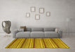 Machine Washable Abstract Yellow Modern Rug in a Living Room, wshabs5172yw