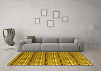 Machine Washable Abstract Yellow Modern Rug, wshabs5172yw