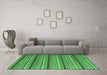 Machine Washable Abstract Emerald Green Modern Area Rugs in a Living Room,, wshabs5172emgrn